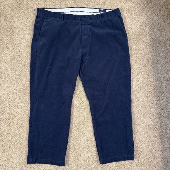Polo Ralph Lauren Corduroy Pants Men 44x30 Navy Stretch Classic Fit Straight Leg - Picture 1 of 9